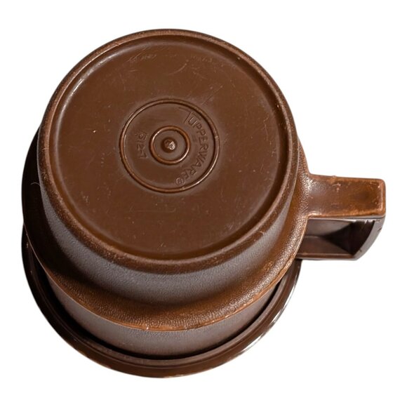VTG Tupperware Brown Coffee Mug Cup With Lid Travel Kitchenware USA - Picture 7 of 7